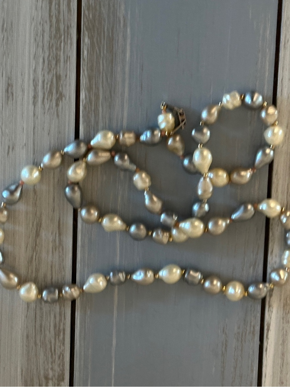 Lovely Longer Length Beaded Vintage Necklace w Faux Pearl Beads 30” Long